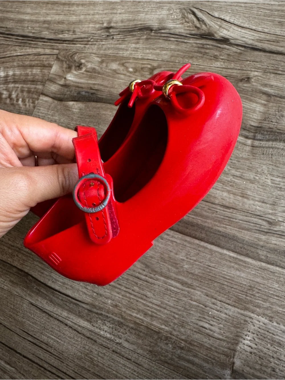 Mini melissa red bow flats ballet flats size 7